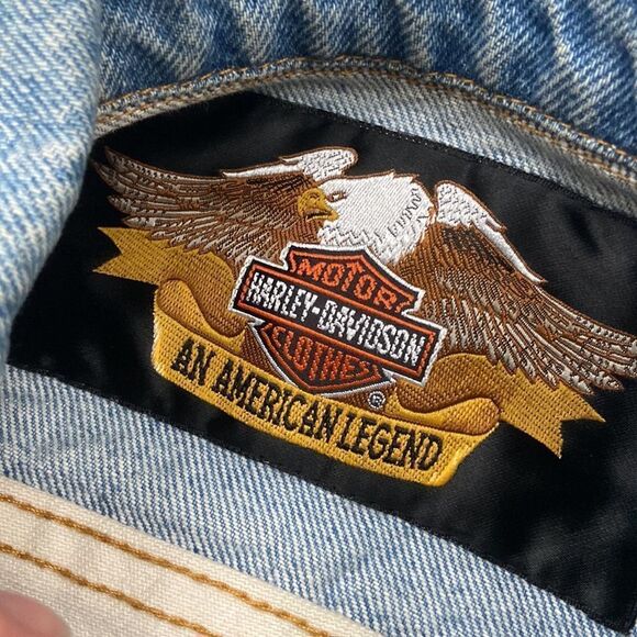 Harley-Davidson Greater Kansas City Patch Jean Vest size Small - Picture 2 of 8